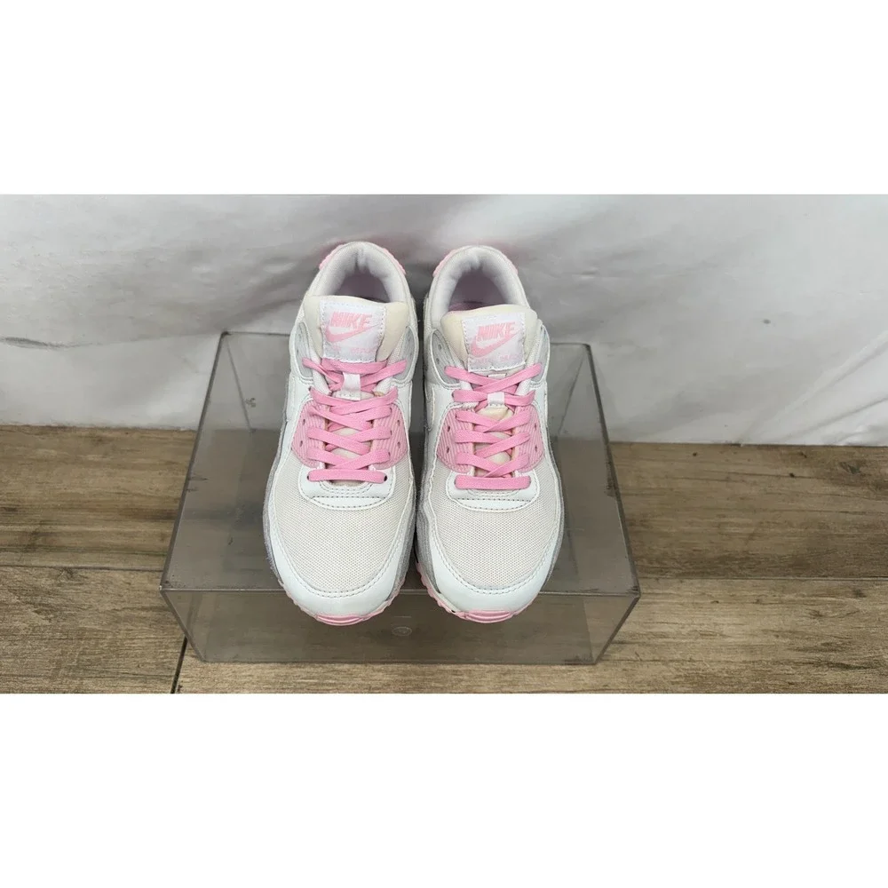 Nike Air Max 90 White Pink Grey Womens Sneakers FN0489-100 Size 6.5